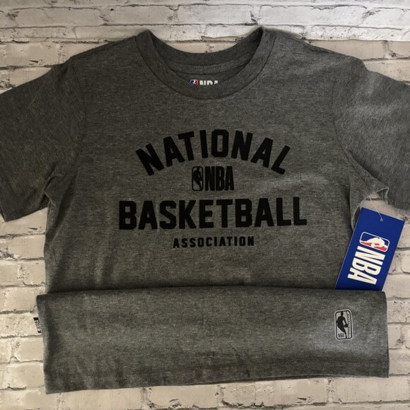 NBA Boys Matching Grey T-Shirt And Black Shorts Set Size 10-12 NWT - Picture 2 of 5